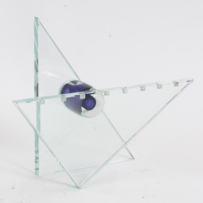 Lot 236 - Abstract Art Glass Menorah