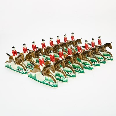 Lot 228 - Set of Sixteen Pia Bone China Equestrian Napkin Rings