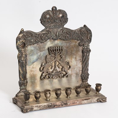 Lot 240 - Silver Plated Ornate Menorah