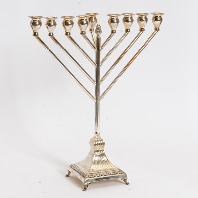 Lot 216 - Sterling Silver Menorah