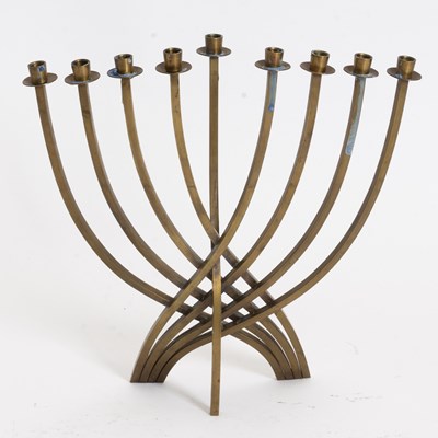Lot 243 - Modern Style Brass Menorah