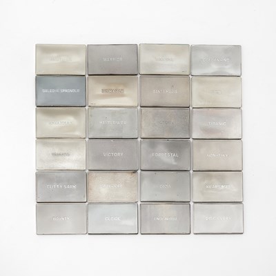 Lot 3091 - Group of Twenty-Four Italian Sterling Silver Ingots with Famous Ships