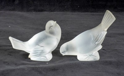 Lot 351 - Pair of Lalique Glass Figures of Birds