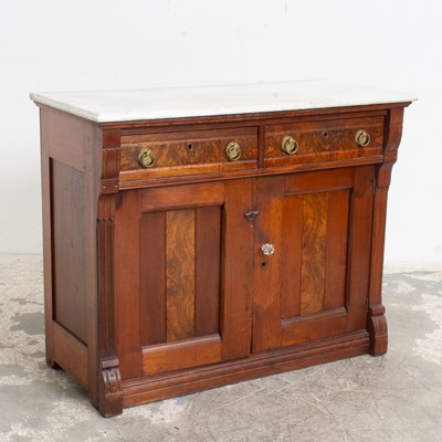 Lot 134 - American Eastlake Style Walnut Marble Top Washstand