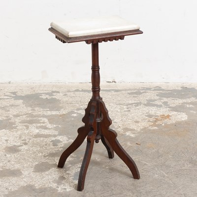 Lot 26 - American Eastlake Style Marble Top Walnut Stand