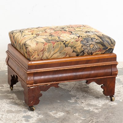 Lot 232 - Classical Upholstered Mahogany Stool