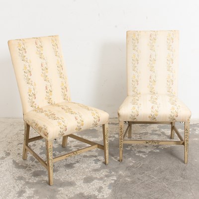 Lot 231 - Pair of George III Style Painted Wood Upholstered Side Chairs