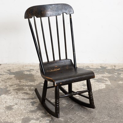 Lot 343 - American Painted and Stencil-Decorated Rocking Chair