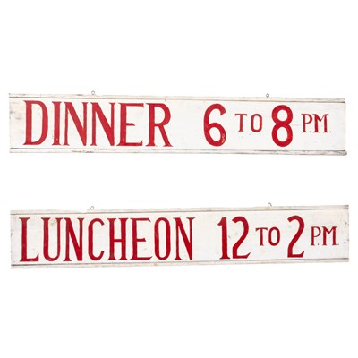 Lot 245 - Two Painted Wood Restaurant Signs