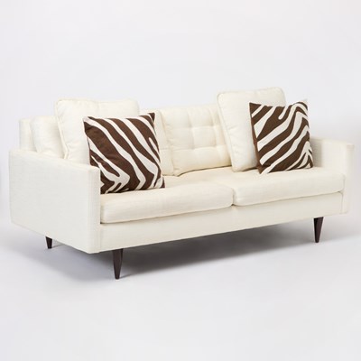 Lot 315 - Cream Upholstered Mahogany Sofa