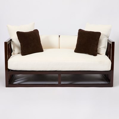 Lot 335 - Upholstered Rosewood Sofa