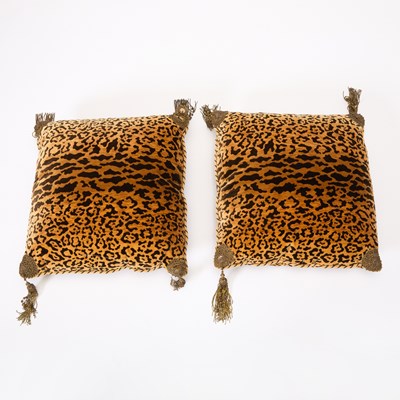 Lot 268 - Pair of Leopard Print Floor Pillows