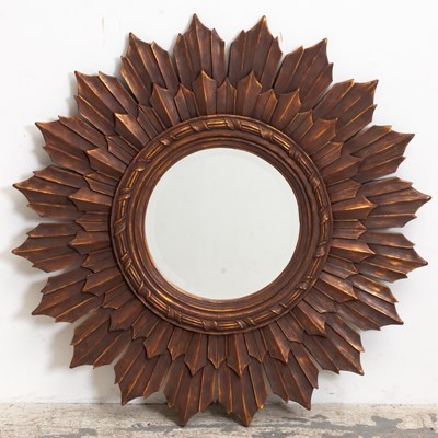 Lot 256 - Bronze Painted Sunburst Mirror