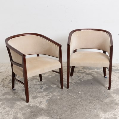 Lot 257 - Pair of Mahogany Upholstered Tub Chairs