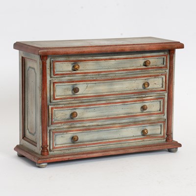 Lot 312 - Painted Wood Miniature Jewelry Chest