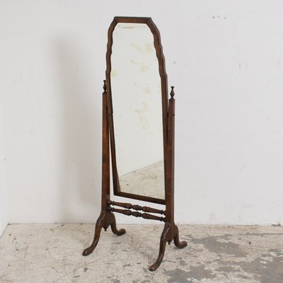 Lot 29 - Standing Mahogany-Framed Mirror