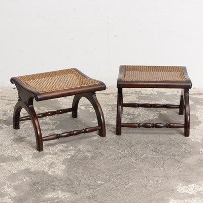 Lot 268 - Pair of Mahogany Cane Stools