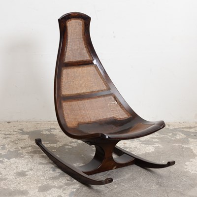 Lot 272 - Mahogany and Rattan Rocker