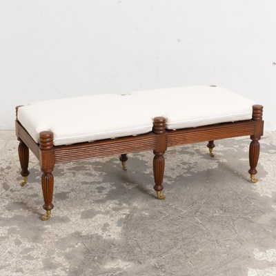 Lot 273 - Louis Style Mahogany Upholstered Bench