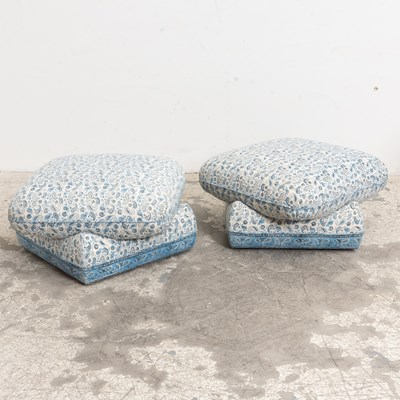 Lot 277 - Pair of Paisley Upholstered Ottomans
