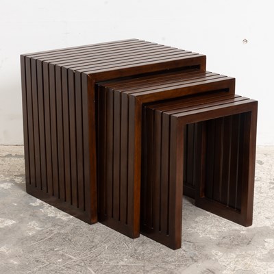 Lot 278 - Modern Mahogany Nesting Tables