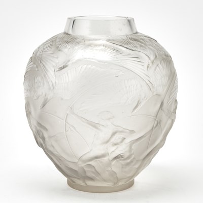 Lot 260 - R. Lalique Molded Glass "Archers" Vase