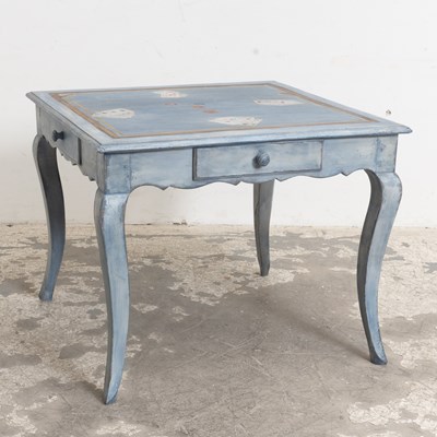 Lot 282 - Blue Paint Decorated Card Table