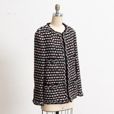 Lot 310 - Chanel Pink and Black Wool Coat