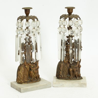 Lot 317 - Pair of French Style Brass Girandoles