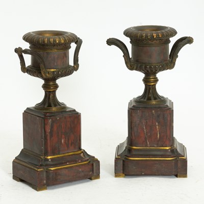 Lot 324 - Pair of Bronze Urns
