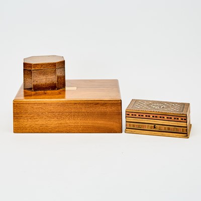 Lot 222 - Group of Three Wood Desk Boxes