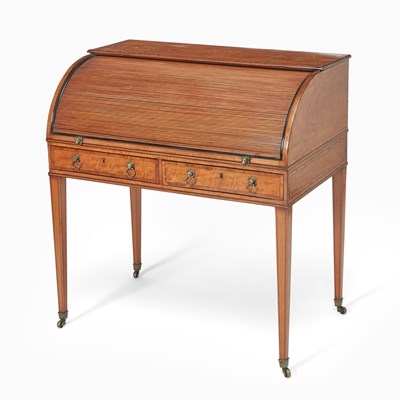 Lot 440 - George III Satinwood Roll Top Desk