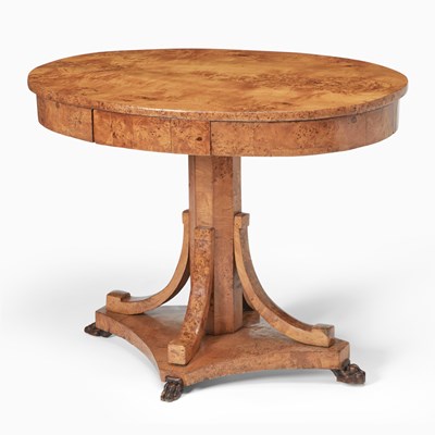 Lot 505 - Russian Neoclassical Karelian Birch Oval Table