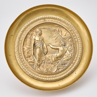 Lot 673 - French Neoclassical Stlye Gilt-Bronze Footed Dish Depicting Herodias and the Executioner Naaman