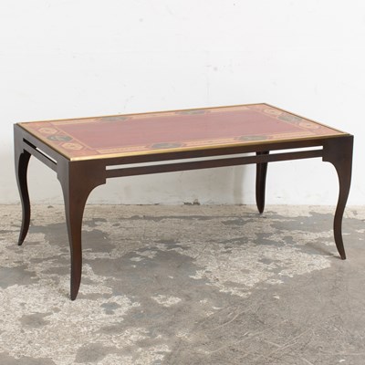 Lot 220 - Paint Decorated Top Metal Coffee Table