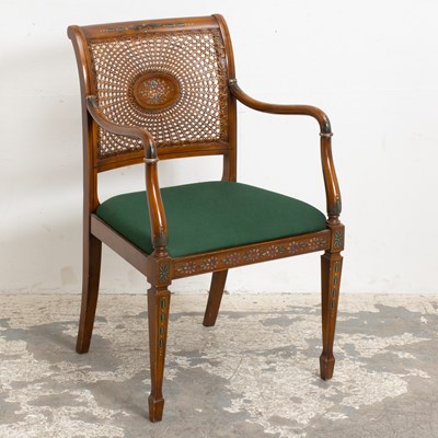 Lot 221 - Regency Style Paint Decorated Armchair