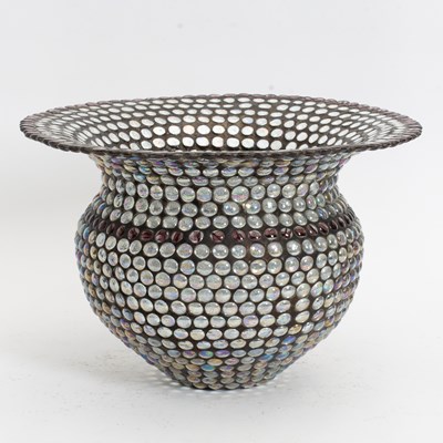 Lot 284 - Leaded Beaded Glass Vase