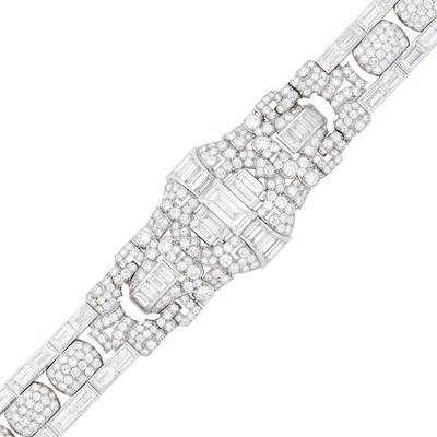 Lot 270 - Platinum and Diamond Bracelet