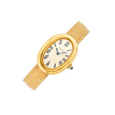 Lot 3 - Cartier Gold 'Baignoire' Wristwatch, France