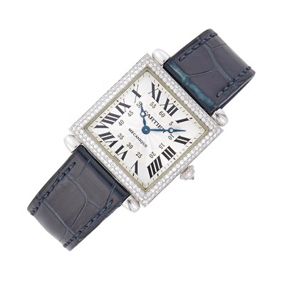 Lot 115 - Cartier White Gold and Diamond 'Tank Obus' Wristwatch, Ref. WB800451
