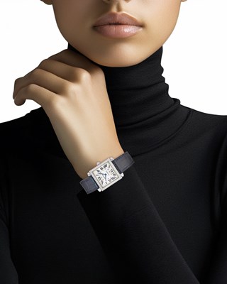 Lot 115 - Cartier White Gold and Diamond 'Tank Obus' Wristwatch, Ref. WB800451