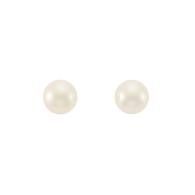 Lot 1157 - Pair of Palladium and Cultured Pearl Stud Earrings