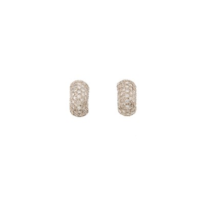 Lot 1151 - Pair of White Gold and Diamond Earrings