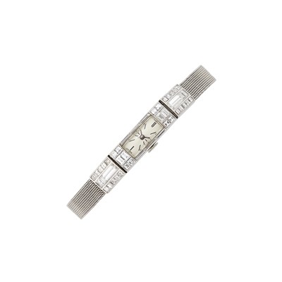 Lot 137 - Gubelin Platinum and Diamond Wristwatch