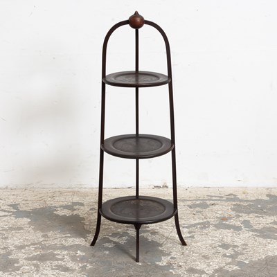 Lot 346 - Mahogany Three-Tier Plate Stand