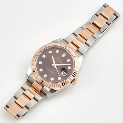 Lot 63 - Mans Diamond and Metal Bracelet Watch, 31 Jewels, Rolex, Datejust, 40mm, 18K and Metal