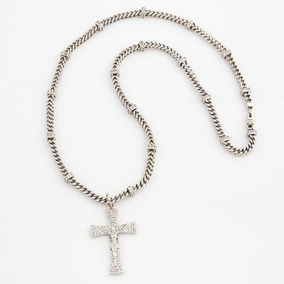 Lot 82 - Diamond Pendant and Neck Chain, 325 diamonds about 9.00 cts., 14K 64 dwt.