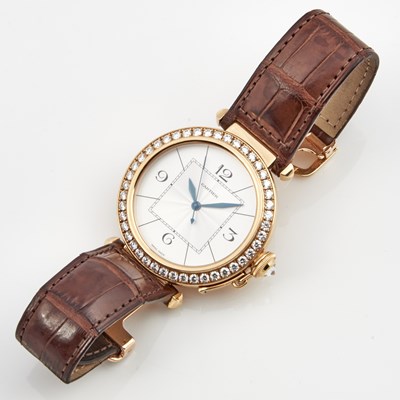 Lot 100 - Mans Diamond Wrist Watch, 43 diamonds about 2.55 cts., Cartier, Pasha, Automatic, 42mm, 18K