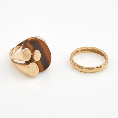 Lot 118 - Two Gold and Stone Rings, 14K 6 dwt. all