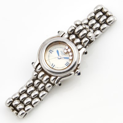 Lot 121 - Ladys Diamond Bracelet Watch, Chopard, Happy Sport, Metal